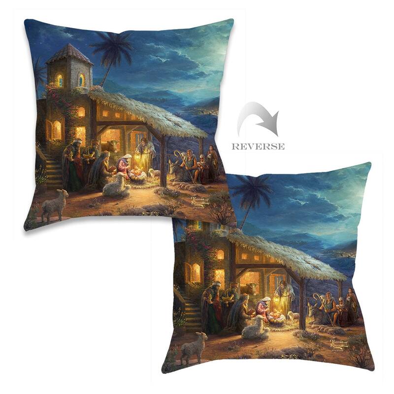 Thomas Kinkade The Nativity Indoor Decorative Pillow by Laural Home