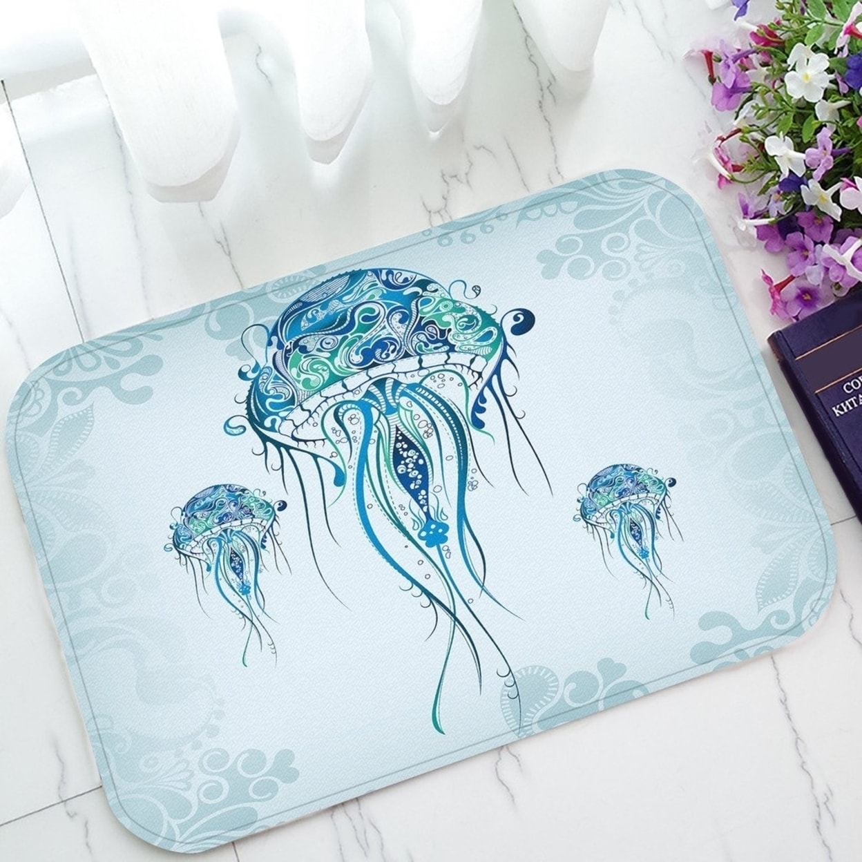 Jellyfish In The Blue Ocean Non Slip Doormat Indoor Outdoor Bathroom Doormat 23 6 X 15 7 Inches Multi Overstock 32350565