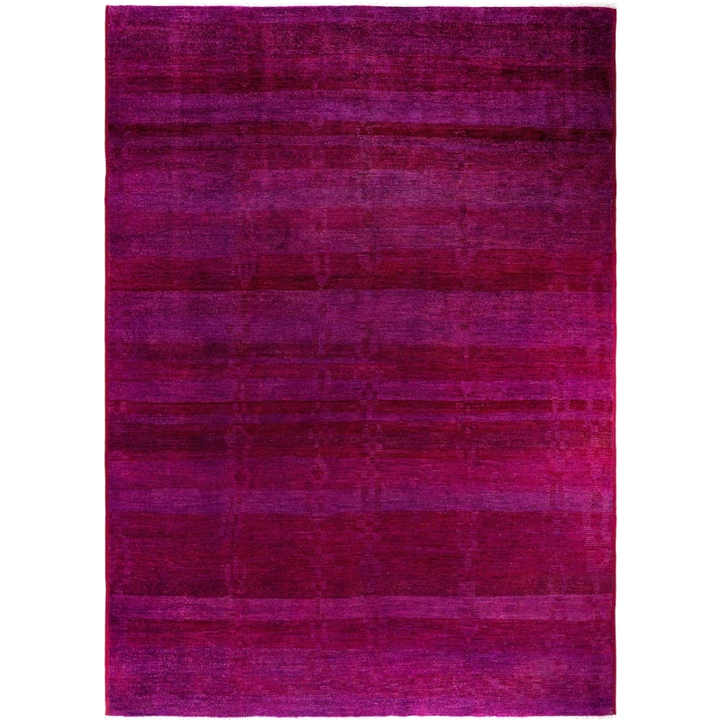 Overdyed One-of-a-Kind Hand-Knotted Area Rug - Purple - 9' 10" x 13' 10"