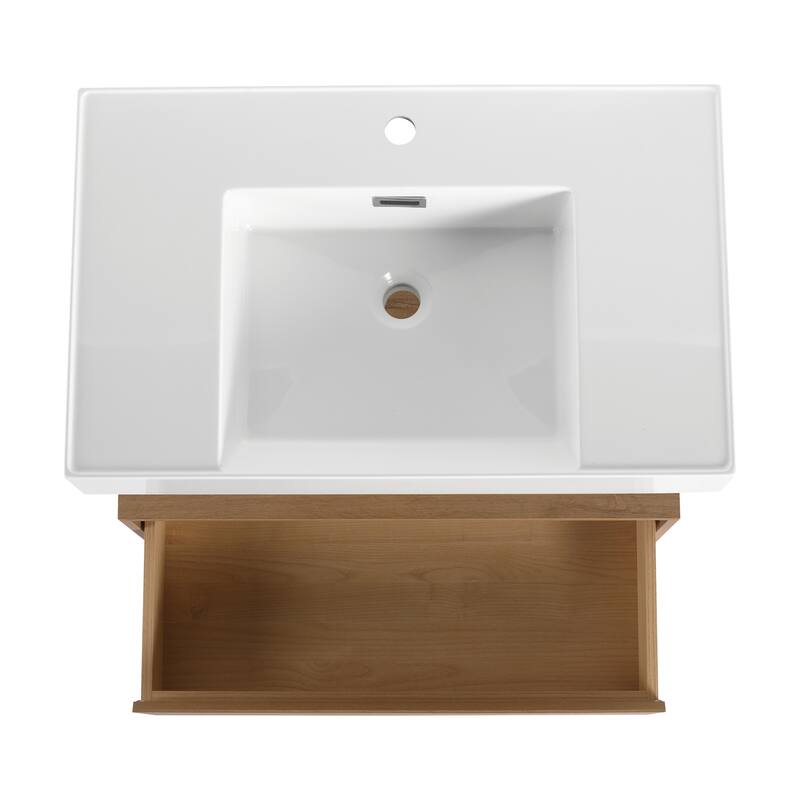 Malwee 30"/60" Floating Bathroom Vanity, Wall Mounted Bathroom Vanity with Single/Double Sink and Soft Close Drawers
