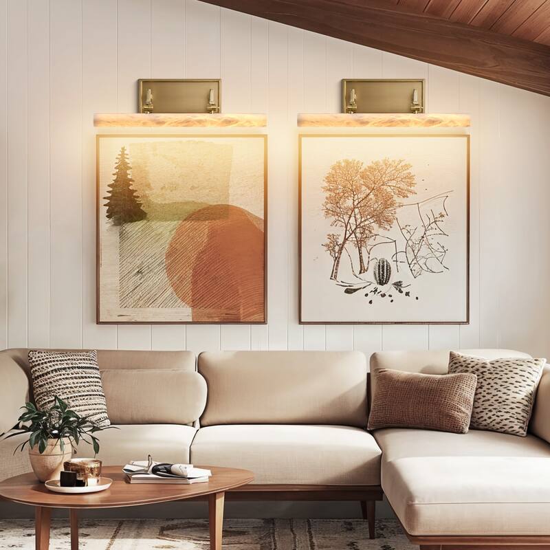 KAYLA 12/20-inch Marble Cylinder Vanity Light-Copper