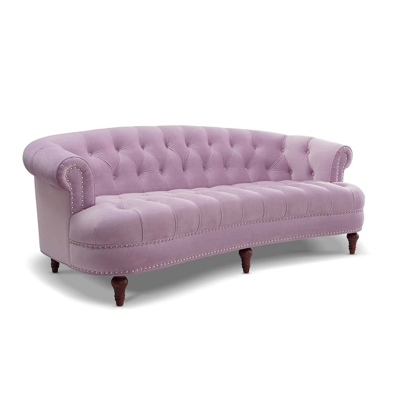 La Rosa 84" Mid-Century Modern Velvet Upholstered Chesterfield Tufted Sofa