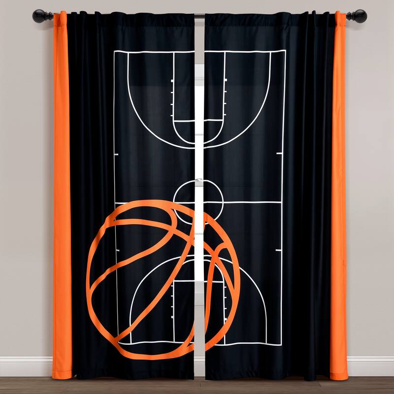 Lush Decor Basketball Game Window Curtain Panels Set