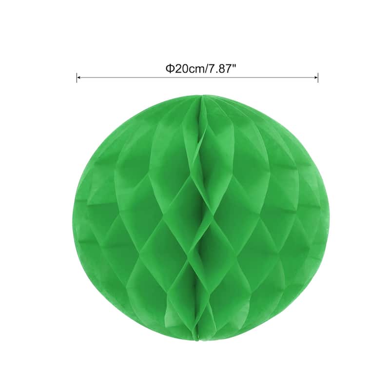 6Pcs Paper Pom-Poms Balls Paper Tissue Flower Ball for Party Decor - Green - 8 Inch