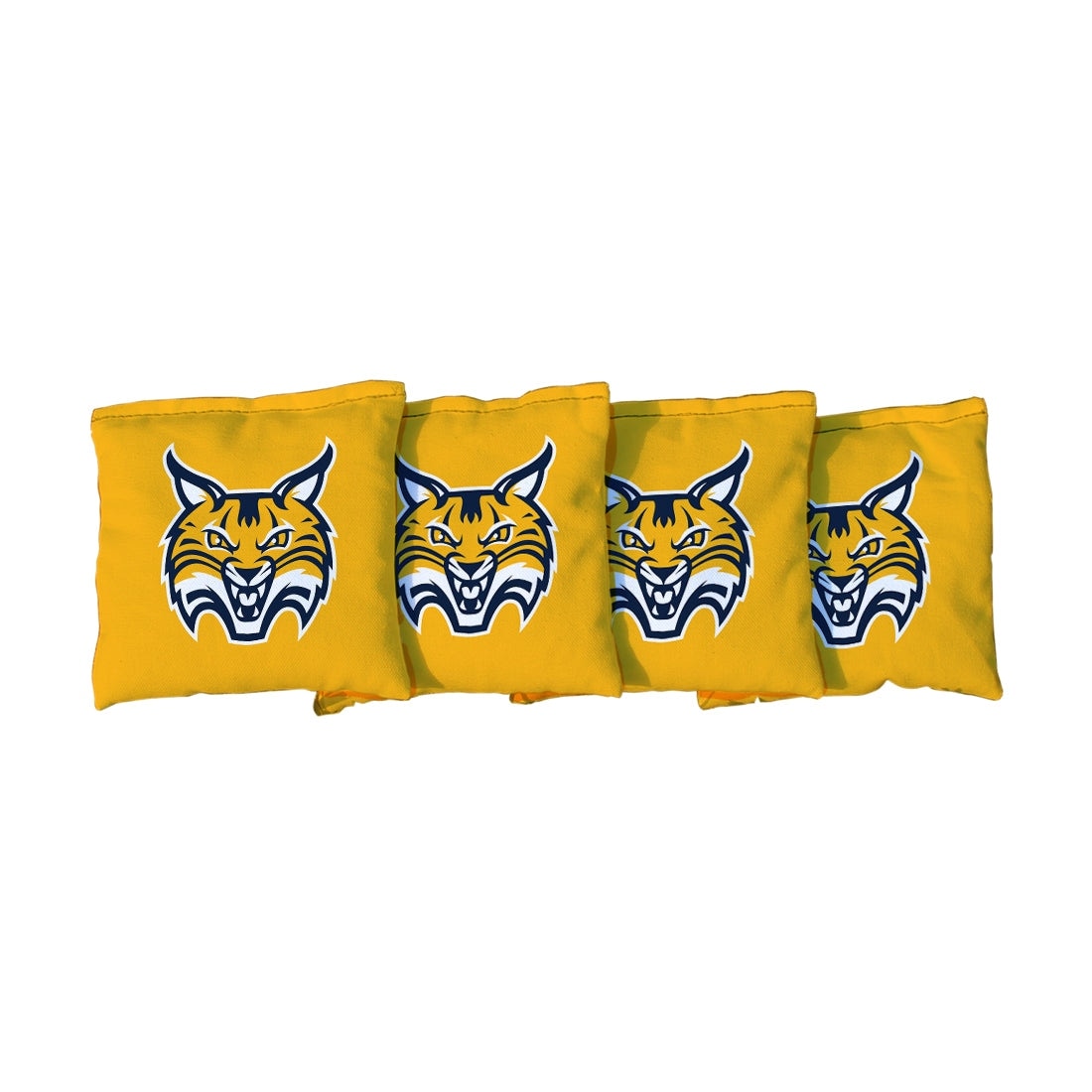 Quinnipiac University Bobcats Yellow Cornhole Bags