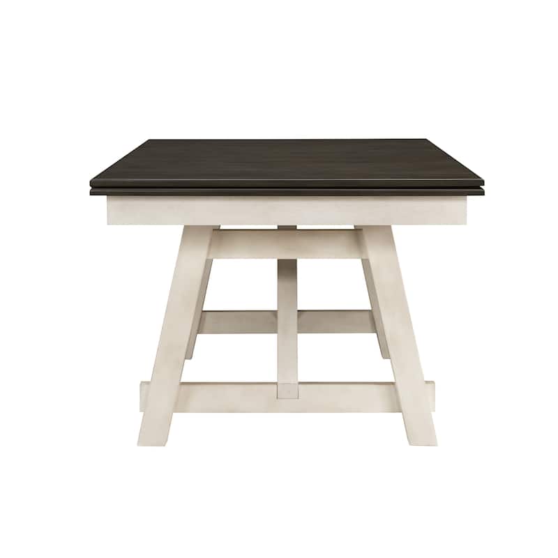 Freyya Chalk Gray Fabric Extendable Dining Room Set