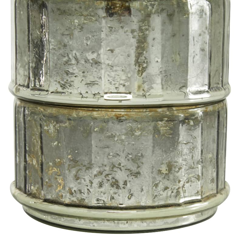 Glass Stackable Living Room Decorative Jars - Set of 2 Gray - Roche River Decor