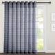 Lush Decor Farmhouse Textured Grommet Sheer Window Curtain Panel Pair - 84" x 115" - Navy