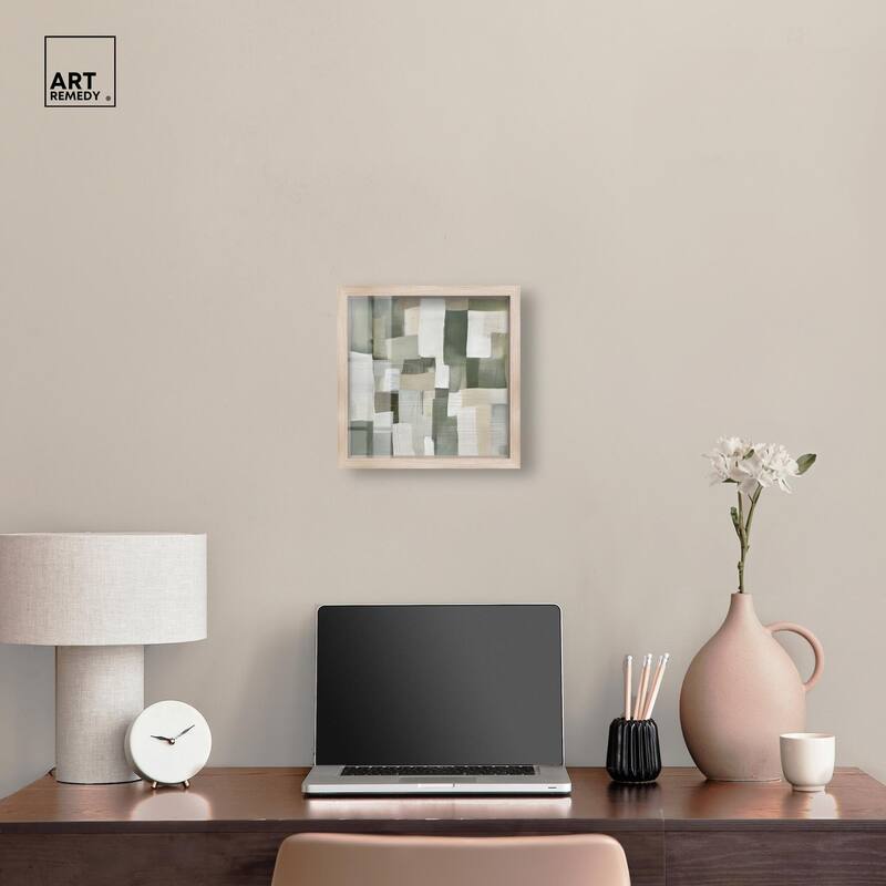 Pale Jade Green I Shadowbox by Art Remedy