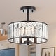 preview thumbnail 9 of 17, CO-Z 12" Modern 3-Light Crystal Semi Flush Mount Chandelier with Drum Shade