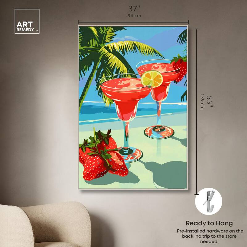 Strawberry Daiquri Breeze Canvas by Art Remedy
