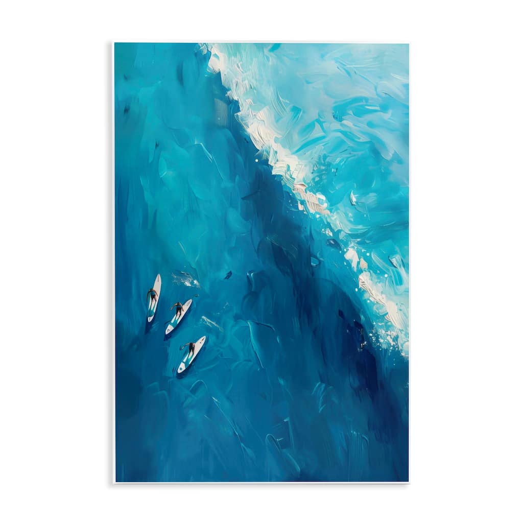 Stupell Surfers & Wave Aerial View Wall Plaque Art Design By LSR Design Studio