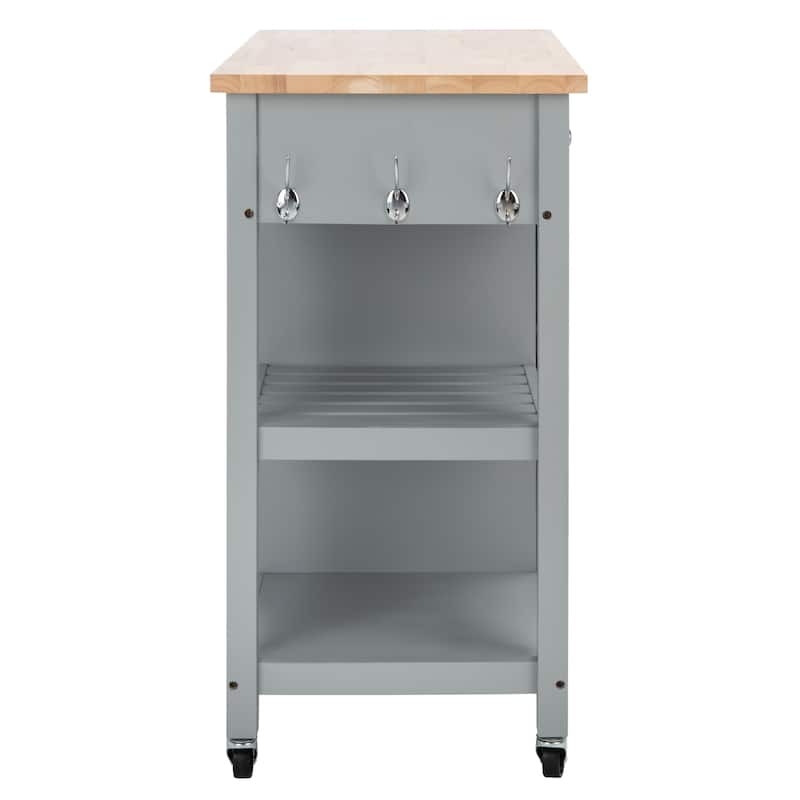 SAFAVIEH Fawn 1-Door 2-Drawer 2-Shelf Kitchen Cart - 33.5" W x 16.9" L x 35" H - 33Wx17Dx35H