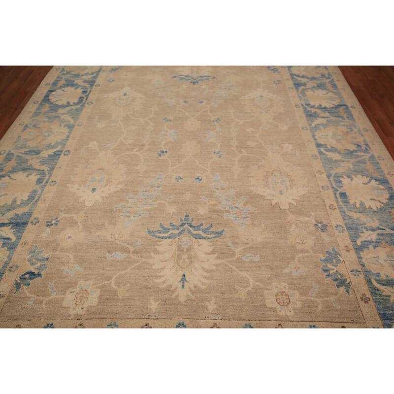 Oushak Turkish Area Rug Handmade Vegetable Dye Wool Carpet - 8'0" x 11'2"