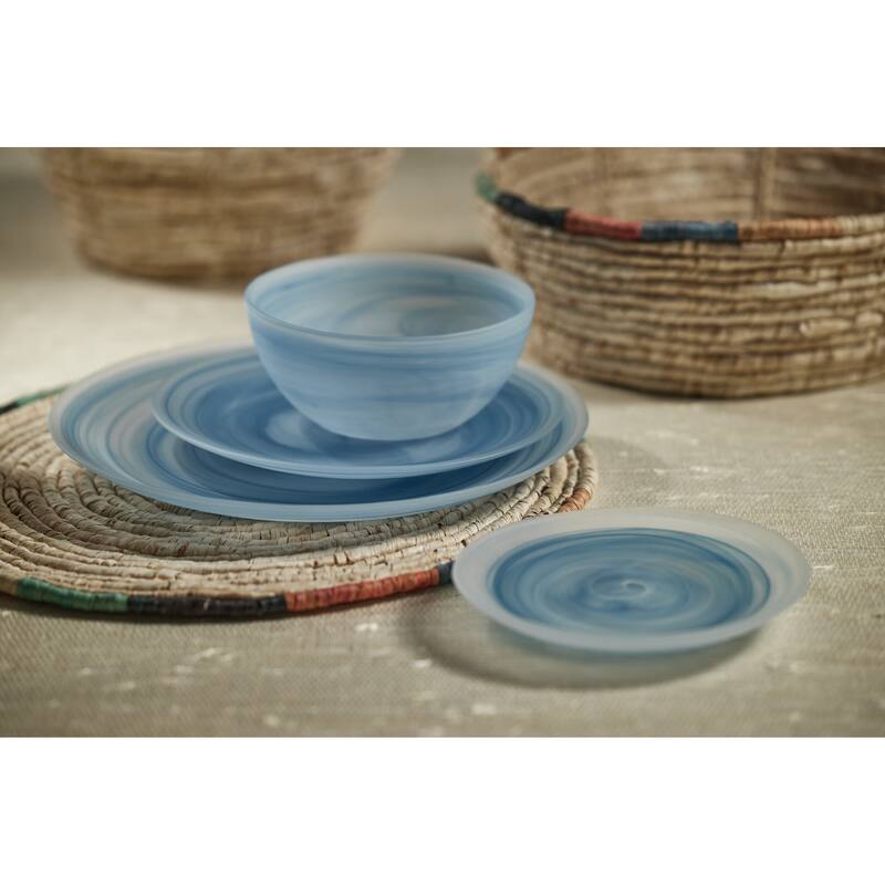 Barren Alabaster Glass Plates, Set of 4