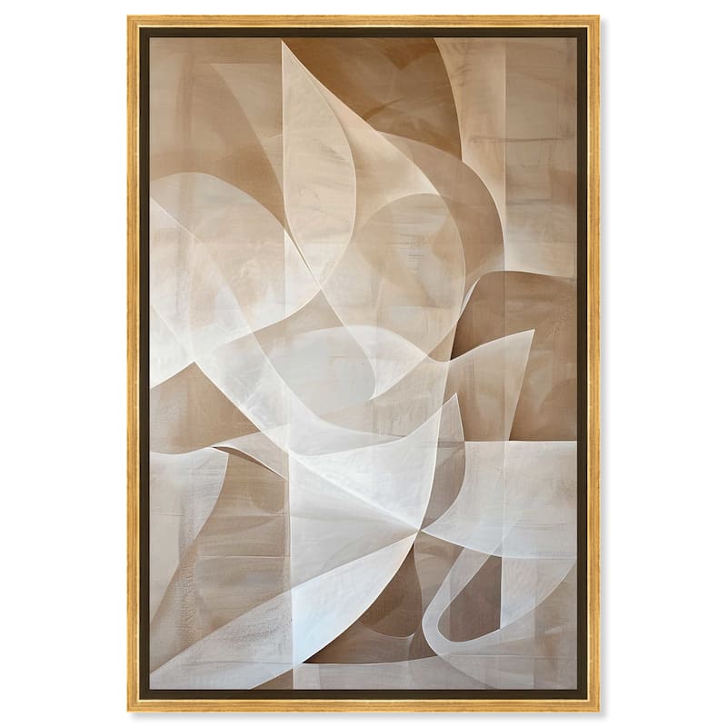 Art Remedy Scattered Thoughts Framed Abstract Shapes 1 Piece Canvas Wall Art - 37 x 55 - Gold