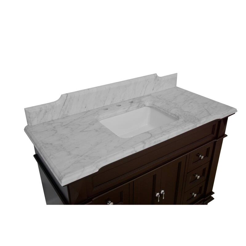 KitchenBathCollection Elizabeth 48" Bathroom Vanity with Carrara Marble Top