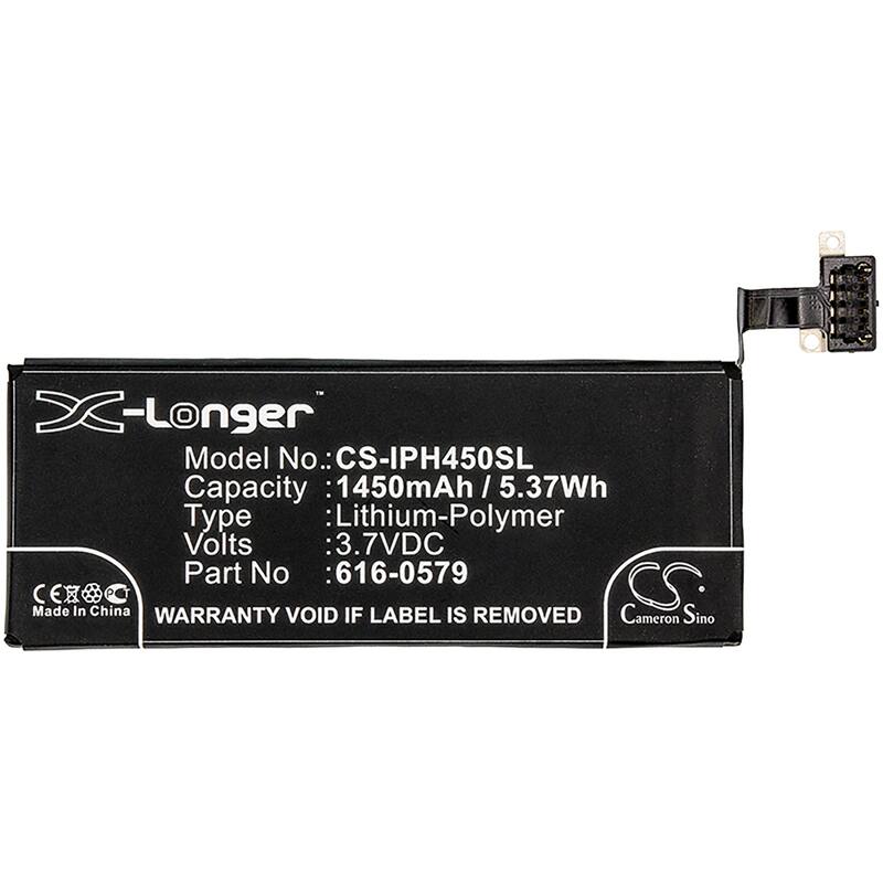 Battery for Apple iPhone 4S A1387 A1431 616-0479 616-0579 616-0580 LIS1474APPC - Black