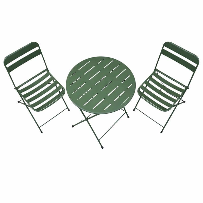 28-in H 3-Piece Metal Folding Bistro Set , Green