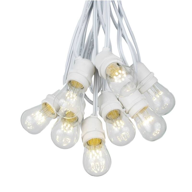 37.5 Foot S14 Edison Outdoor Patio String Lights, Market Lights
