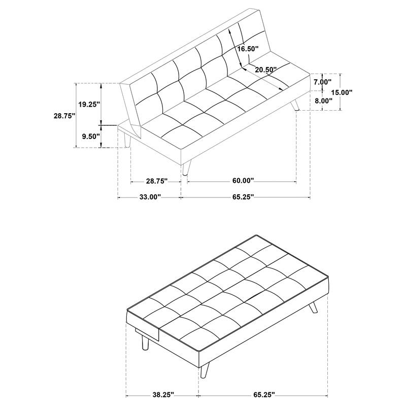 Jenson Upholstered Tufted Convertible Sofa Bed