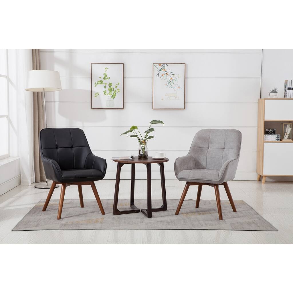 Porthos Home Vasco Accent Chair, PU Leather Upholstery, Beech Wood
