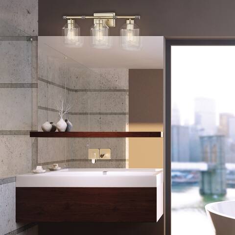 Middleton 5-Piece Brass Bathroom Hardware Set 3-Light Vanity Light