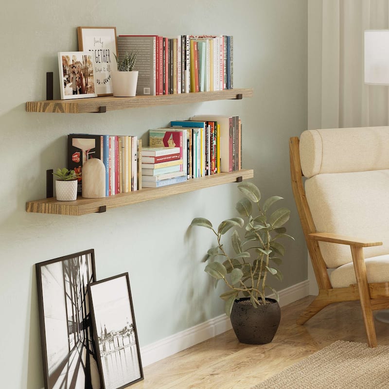 60 inch shelf, 9.25'' Deep, Floating Shelves, Wall Shelves for Living Room, Wall Storage Shelving