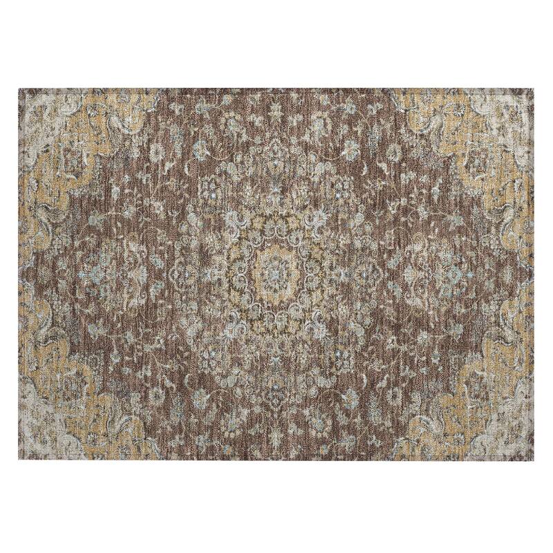 Machine Washable Indoor/ Outdoor Traditional Niko Chantille Rug
