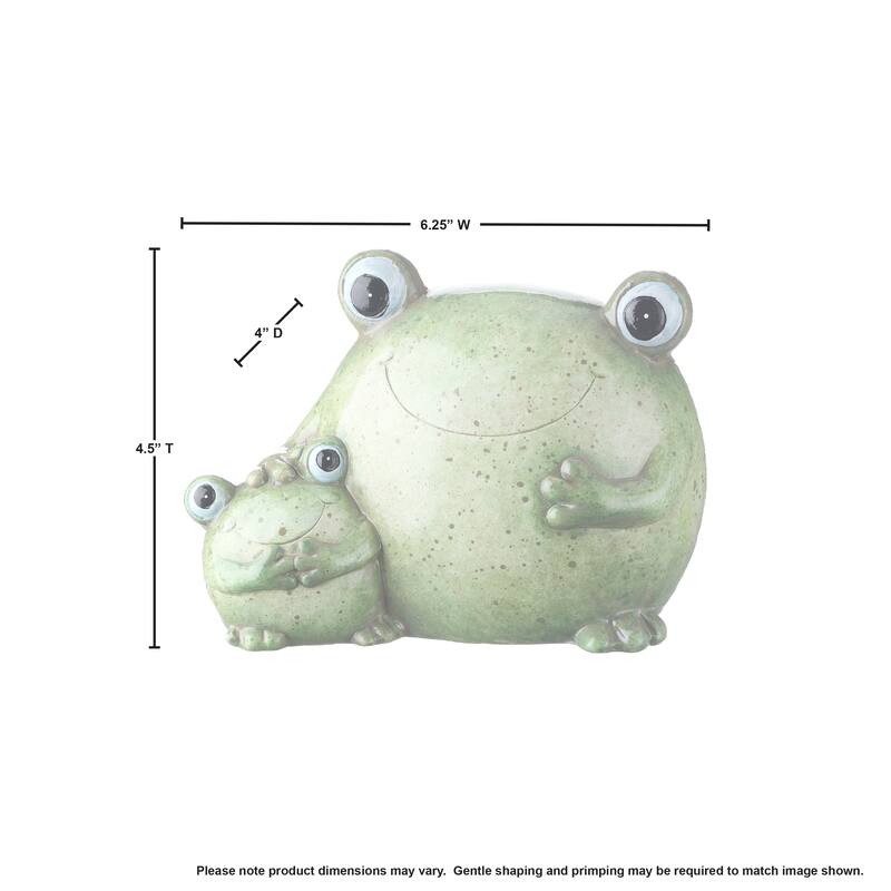 Terracotta Happy Frog With Friend 6.25"