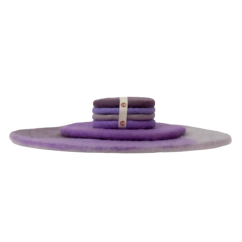 Handmade Felt Paisley Charger, Trivet & Coaster Gift Set