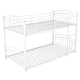 preview thumbnail 10 of 14, Luxury Twin over Twin Metal Kids House Bunk Bed with Built-in Slides and Climbing Ladders, Convertible, White