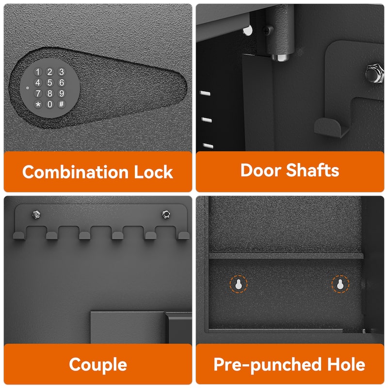 Roomfitters Hidden In-Wall Safe with Digital Keypad and Removable Shelves, Heavy Duty Steel Security