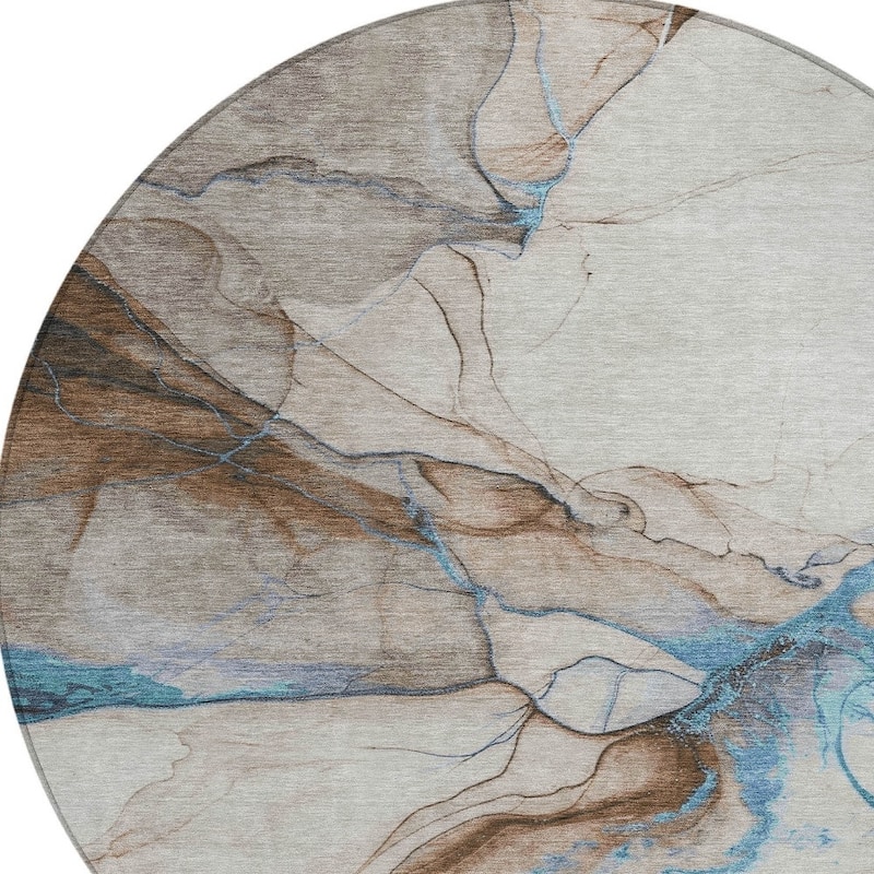 HomeRoots Abstract Modern Rectangle Outdoor Rug
