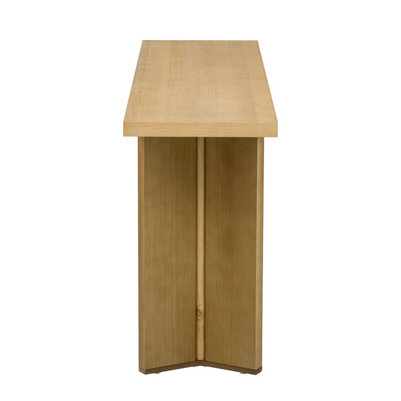 Stylish Console Table with Pine Veneer and Geometric Legs