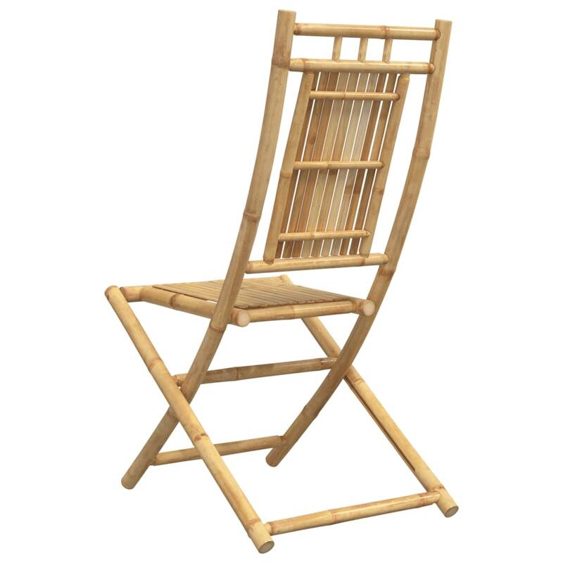 vidaXL Folding Patio Chairs Seating Garden Outdoor Balcony Furniture Bamboo - 26.0 x 18.1 x 39.0 in
