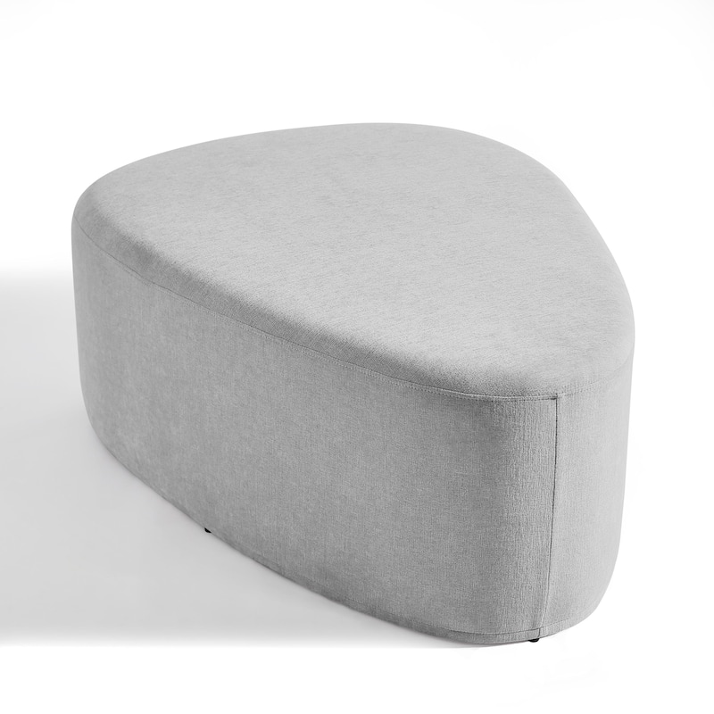 Leon 43" W Modern Oversized Chenille Triangular Cheese Ottoman