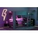 preview thumbnail 10 of 30, Dark Gray Frame Gaming Loft Bed Wood Bed wDesk, LED, Charging Station