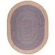 preview thumbnail 108 of 125, SAFAVIEH Handmade Natural Fiber Charlyne Bordered Round Jute Rug 8' x 10' Oval - Grey/Natural - Oval