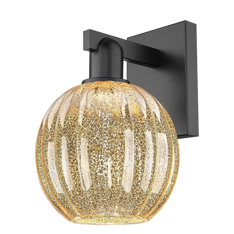 Innovations Lighting 716-1W-12-7 Preston Sconce Preston 12" Tall Wall - Matte Black / Mercury