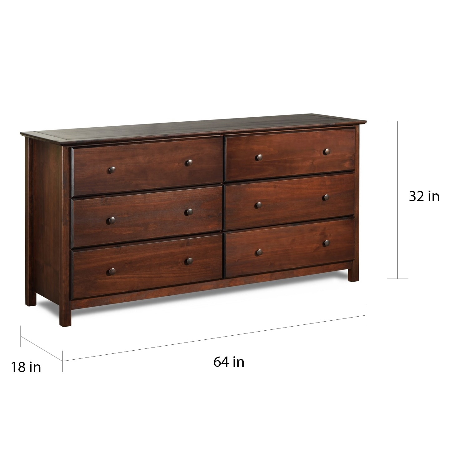 Grain Wood Furniture Shaker Solid Wood Cherry 6 Drawer Dresser Overstock 10034726