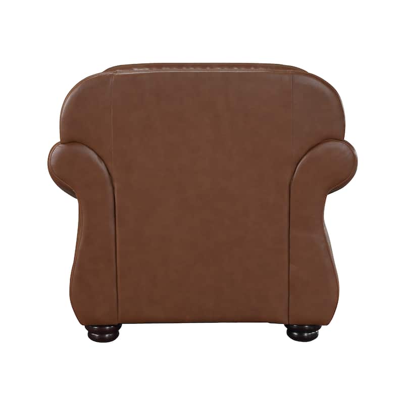 Fowler Leather Match Living Room Chair - 42" x 40" x 37.5"