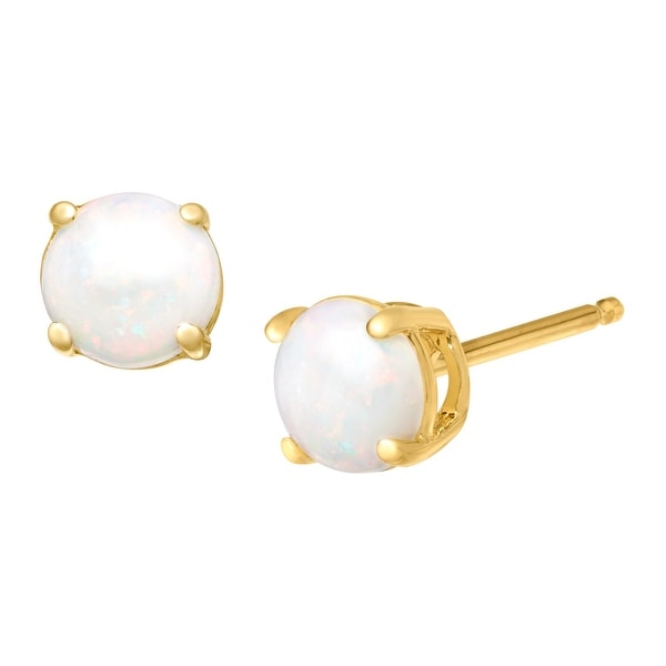 5/8 ct Natural Opal Stud Earrings in 10K Gold