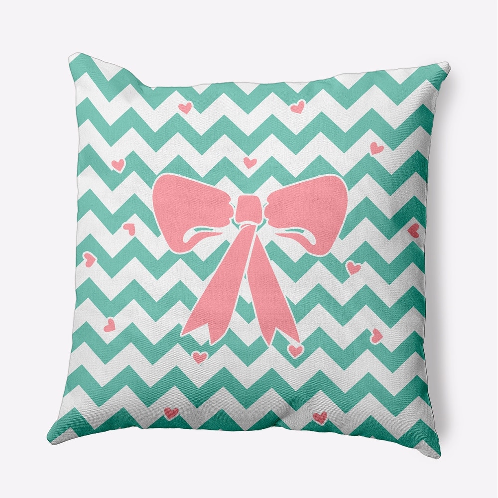 Chevron Bow Decorative Throw Pillow