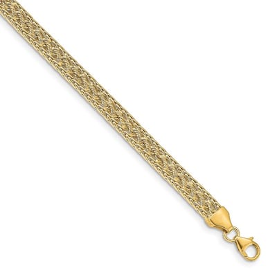 Curata 5.4mm 14k Gold Fancy Bracelet 7.5 Inch