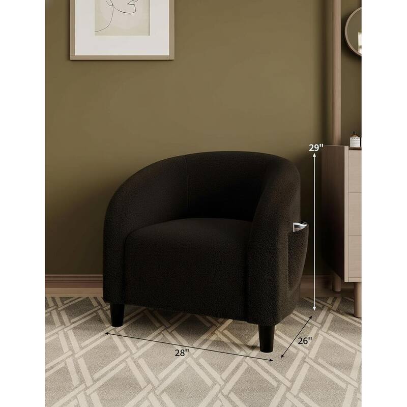 Velvet Barrel Chairs, with Soft Cushion