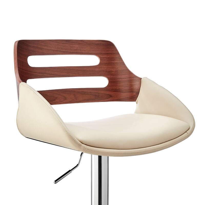 Fabric Swivel Bar Chair with Footrest and Adjustable Height - 19” x 20” x 43” (D x W x H)