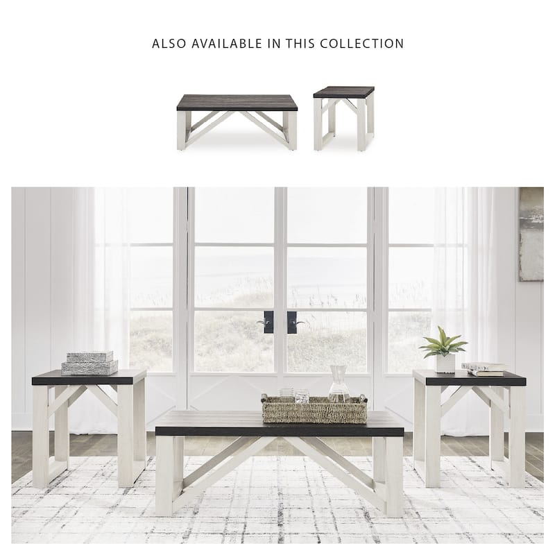 Signature Design by Ashley Dorrinson Antique White Table (Set of 3) - 48"W x 24"D x 17"H