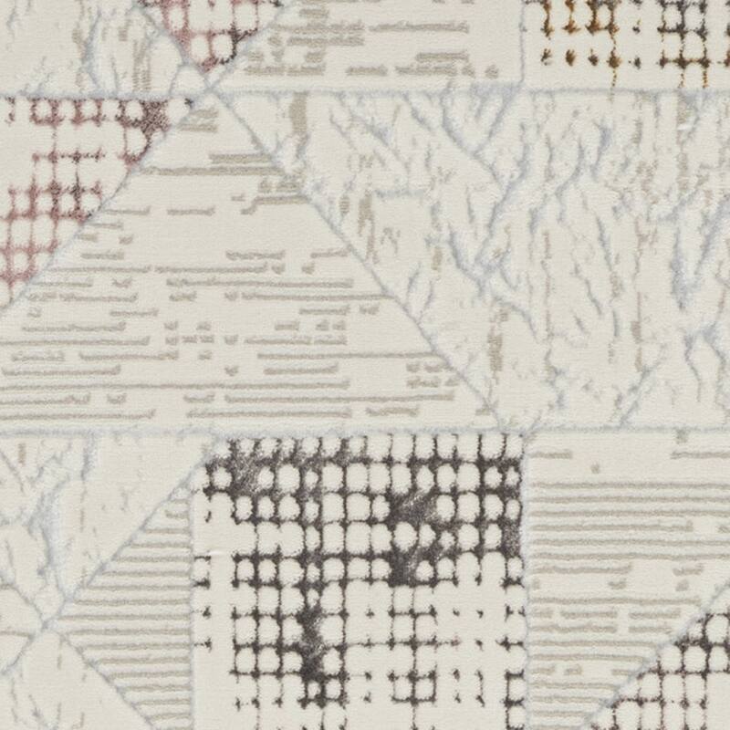 Power Loomed Geometric Abstract Non Skid Stain Resistant Area Rug - 90' X '27' X '0.39
