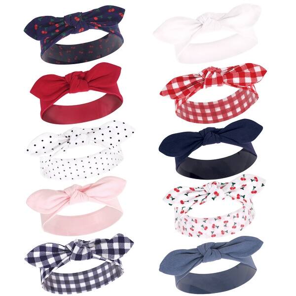 slide 1 of 1, Hudson Baby Infant Girl Cotton Headbands 10pk, Cherries 10-Pack, 0-24 Months - Cherries 10-Pack Cherries 10-Pack - 0-24 Months